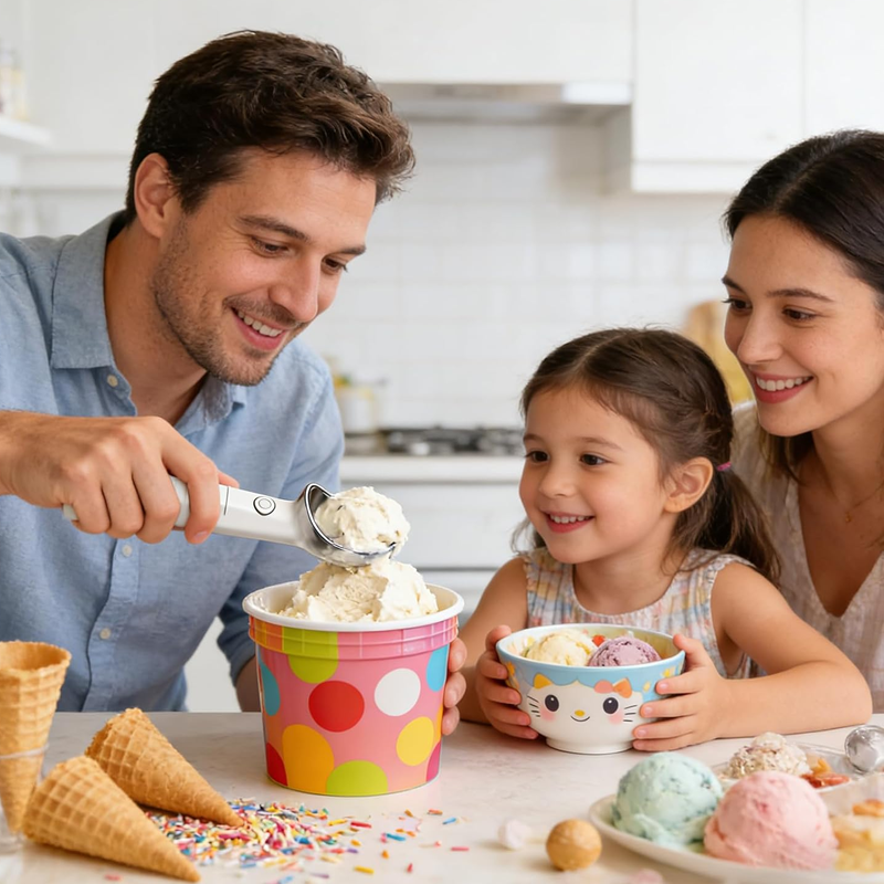 🥄 57 % DE RÉDUCTION EN CE MOMENT ! ⚡ Cuillère à glace électrique auto-chauffante – Chauffe instantanément, permet de servir facilement et est idéale pour déguster un dessert sans effort 🍦