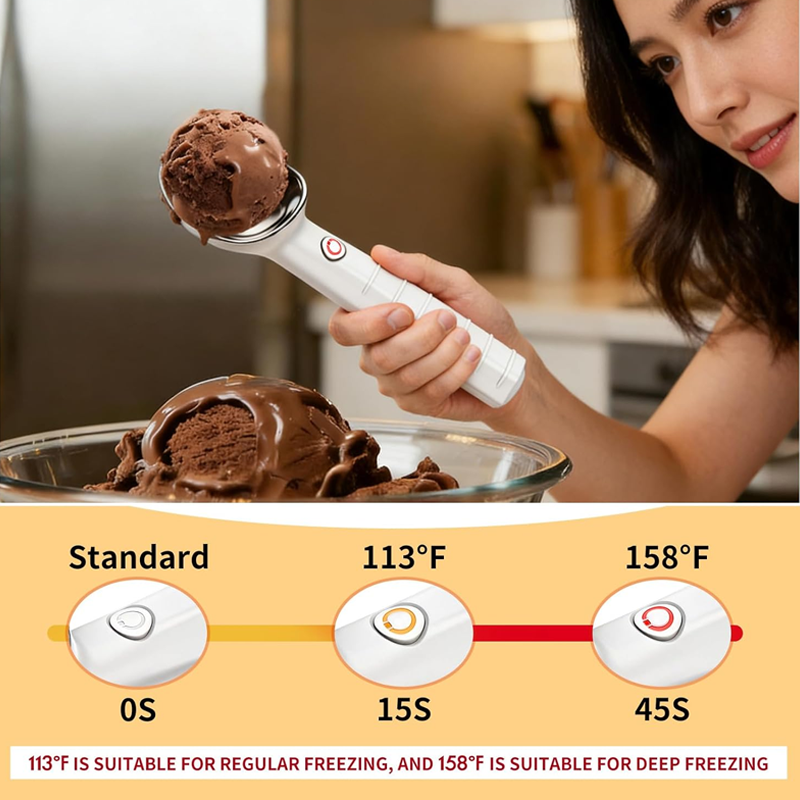 🥄 57 % DE RÉDUCTION EN CE MOMENT ! ⚡ Cuillère à glace électrique auto-chauffante – Chauffe instantanément, permet de servir facilement et est idéale pour déguster un dessert sans effort 🍦