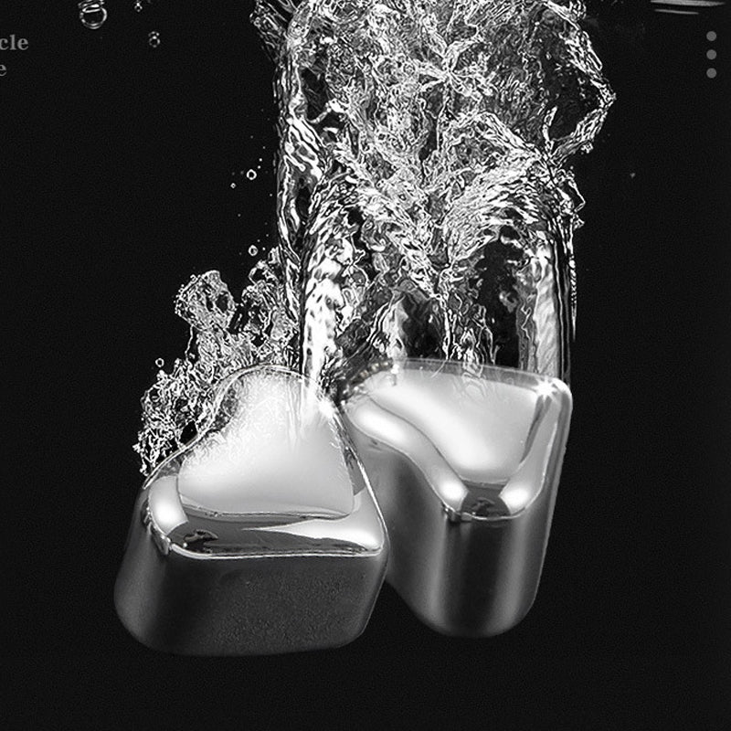 Ensemble de glaçons réutilisables en acier inoxydable en forme de cœur