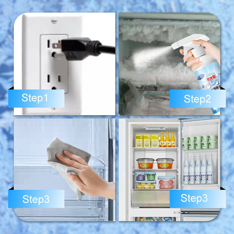 🧊 Spray de dégivrage pour réfrigérateur-congélateur ❄️ Élimination instantanée du givre – Toute l'année 🧊