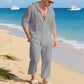 Tenue de plage en lin respirant pour homme【Livraison gratuite】
