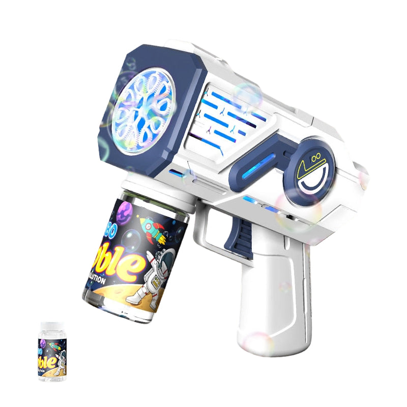 🌈Pistolet à bulles d'astronaute électrique avec lumières LED🎉 Amusez-vous sans fin avec un seul bouton
