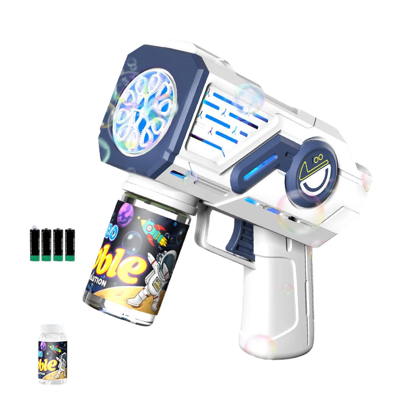 🌈Pistolet à bulles d'astronaute électrique avec lumières LED🎉 Amusez-vous sans fin avec un seul bouton