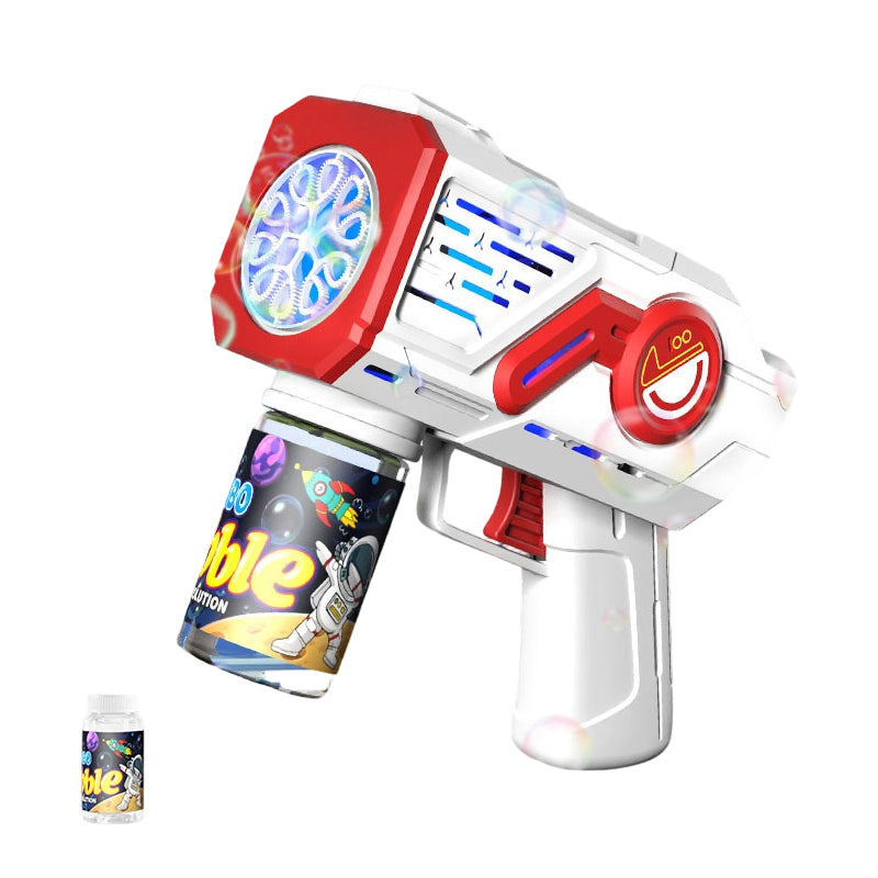 🌈Pistolet à bulles d'astronaute électrique avec lumières LED🎉 Amusez-vous sans fin avec un seul bouton