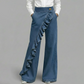 🎉 Fête à moitié prix !👖Pantalon en jean à jambes larges et volants asymétriques pour femme – Élégant, respirant et une pièce unique qui ne passe pas inaperçue 💥