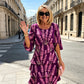 🔥Robe midi chic à volants avec motif floral✈️