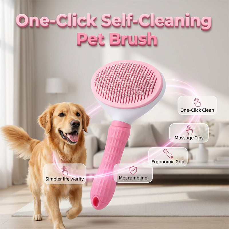Brosse autonettoyante pour chiens et chats