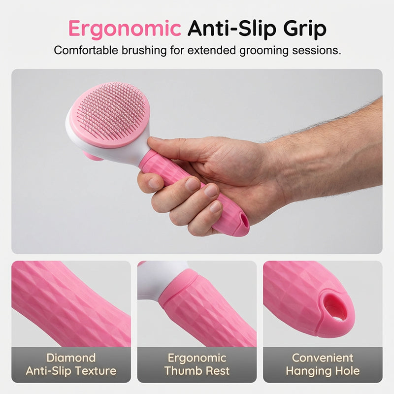 Brosse autonettoyante pour chiens et chats
