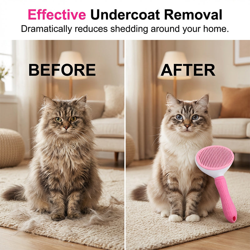Brosse autonettoyante pour chiens et chats