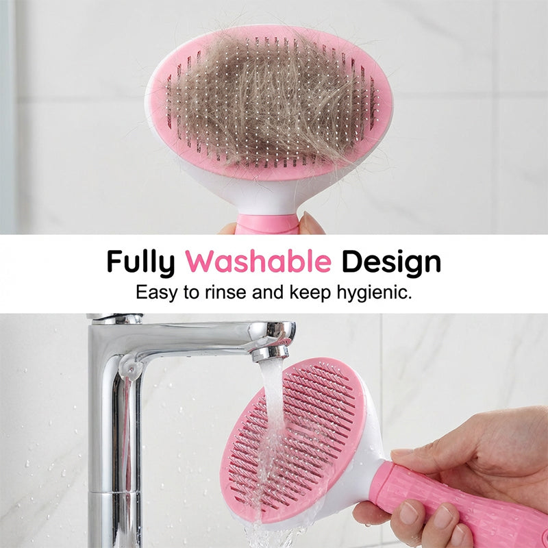 Brosse autonettoyante pour chiens et chats