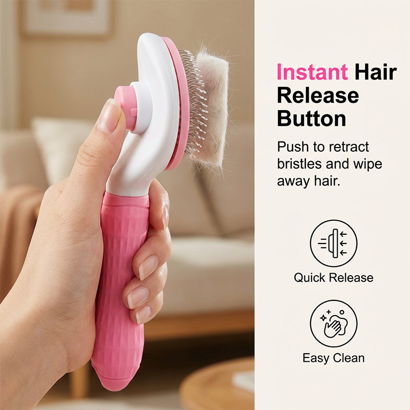 Brosse autonettoyante pour chiens et chats