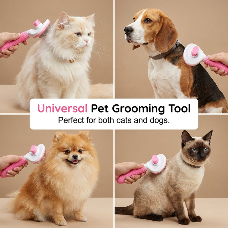 Brosse autonettoyante pour chiens et chats