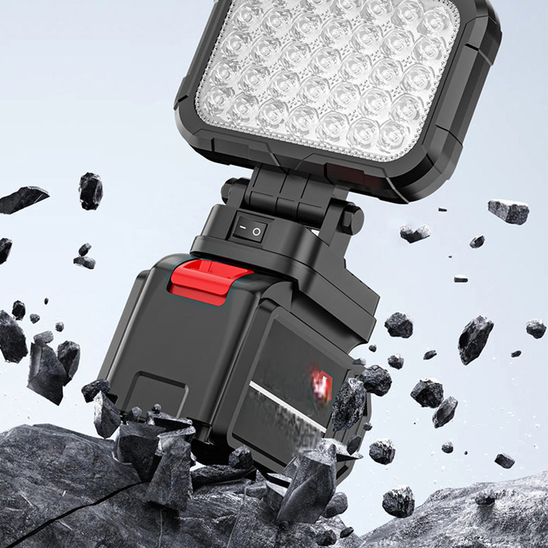 🌞Profitez du printemps avec 50 % de réduction !💡Lampe de travail LED orientable à 180° - Avec double fonction de batterie externe USB - Robuste et sans fil - Compatible avec toutes les batteries - Pour le garage, le chantier et le camping