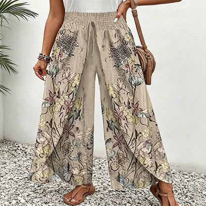 🔥 Offre limitée 58% – Pantalon large à imprimé et cordon de serrage pour femme