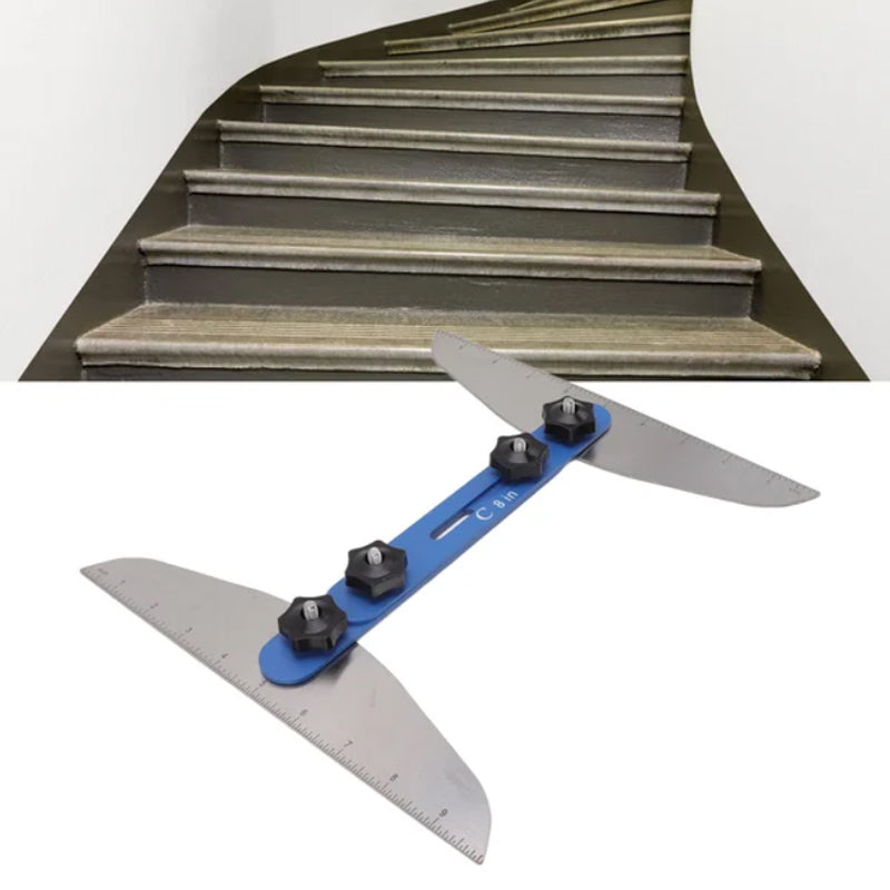 🛠️ LIMITÉ : 50% DE RÉDUCTION ! ✨ Gabarit pour Marches d'Escalier – 8 Pièces, 3 Tailles, Alliage d'Aluminium 📏