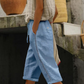 Pantalon d'été capri pour femme avec détails en dentelle