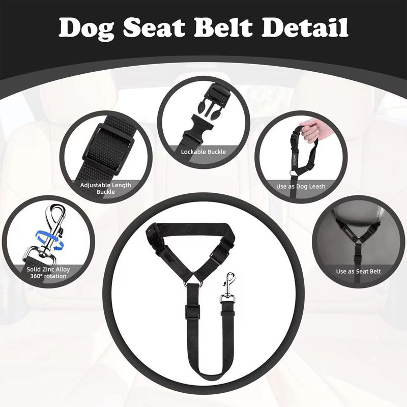 💐50% DE RÉDUCTION ! Harnais de Sécurité Auto – Ceinture Élastique Anti-Étranglement 🐶✔️【Offre Limitée】