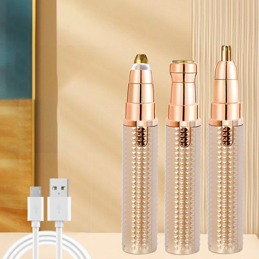 ✨ 50% DE RÉDUCTION ! 💇 Tondeuse À Sourcils Électrique Portable – Précision Absolue, 3 Têtes Interchangeables & Rechargeable USB – Idéale pour Sourcils, Nez et Corps 🪒💫