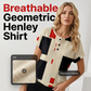 T-shirt Henley pour femme à imprimé abstrait coloré
