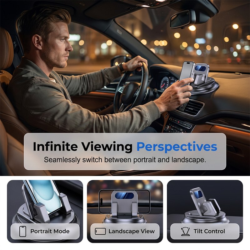 📱 50% DE RÉDUCTION 🧭 Support téléphone rotatif – Fixation solide sur tableau de bord, caoutchouc haute adhérence – 360° réglable, compact & compatible avec tous les smartphones – qualité garantie 🔄