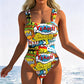 👙✨ 50 % de réduction ! 💃Maillot de bain une pièce imprimé moderne femme