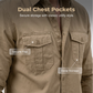 Chemise décontractée à manches longues pour homme, avec poches