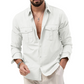 Chemise décontractée à manches longues pour homme, avec poches