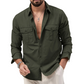 Chemise décontractée à manches longues pour homme, avec poches