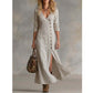 Robe chemise à manches longues style vintage