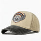 💐 PROMO EXCEPTIONNELLE -50% ! Casquette Moto Vintage Route 66 – Jean délavé, Double coutures 🧥✨ 【Qualité Premium】