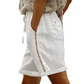 Short Femme Décontracté à Cordon de Serrage et Dentelle