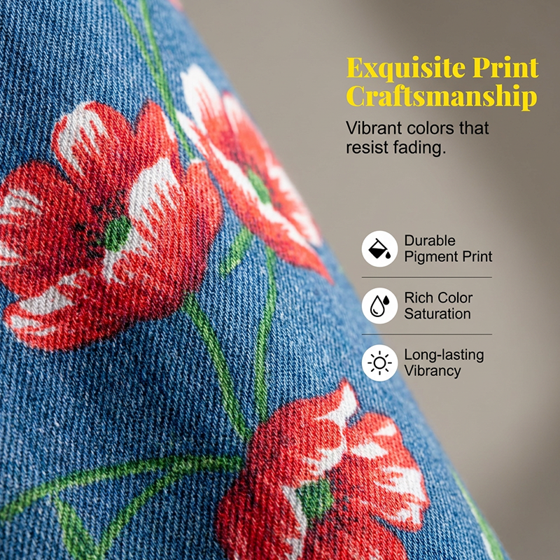 Salopette en jean à imprimé floral pour femme
