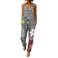 Salopette en jean à imprimé floral pour femme