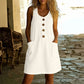 ✨ Robe sans manches lin-coton, col en U et poches