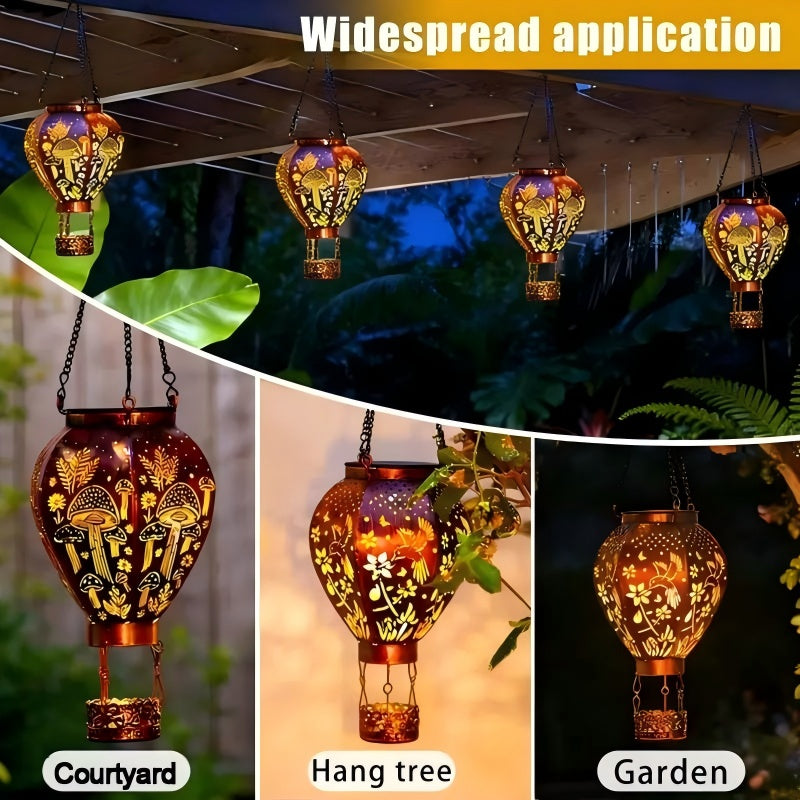 🎈🌙OFFRE LIMITÉE 62% DE RÉDUCTION! Lanterne Montgolfière Solaire – Lumière Suspendue pour Jardin, Terrasse ou Cour, S’allume Automatique au Crépuscule, Lueur Flottante Magique – Parfaite pour les Soirées & Fêtes 🏮🌸