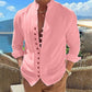 👕🌊 PROMO FLASH 50% ! Chemise Homme Été en Lin – Respirante, Légère, Col Stand, 4 Couleurs, Taille M-3XL, Parfaite pour Vacances & Quotidien 🌴