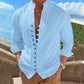 👕🌊 PROMO FLASH 50% ! Chemise Homme Été en Lin – Respirante, Légère, Col Stand, 4 Couleurs, Taille M-3XL, Parfaite pour Vacances & Quotidien 🌴