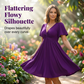 👗✨ PROMO LIMITÉE 50% ! Robe Femme en V à Devant Bouclé – Tissu Fluide Doux, Poches Latérales, Coupe Large, 4 Couleurs, Taille XL-5XL, Parfaite pour Toutes Occasions 🌺