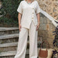 👕 LIMITED-TIME 67% OFF! ✨ Button Detail Top & Pants Set – Linen Blend, Wide-Leg, Relaxed 🍂