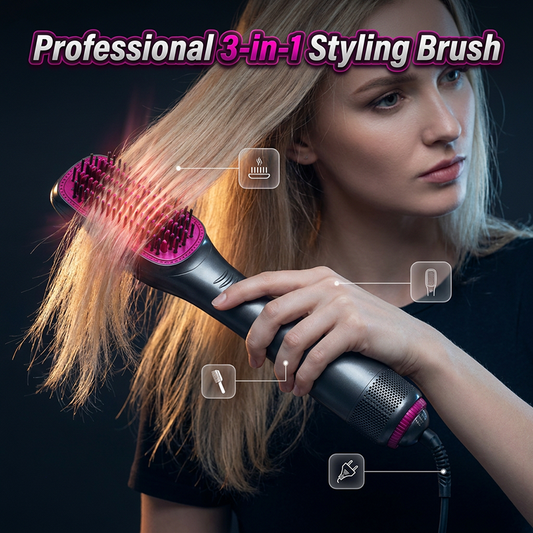 💇‍♀️ Brosse Soufflante 3-en-1 – Technologie Floating Panel – Séchage & Volume for Coiffure