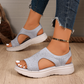 Sandales à plateforme en tricot ornées de strass pour femme