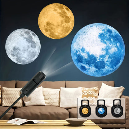 Veilleuse projecteur USB galaxie et lune