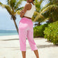 Pantalon capri à carreaux d'été pour femme