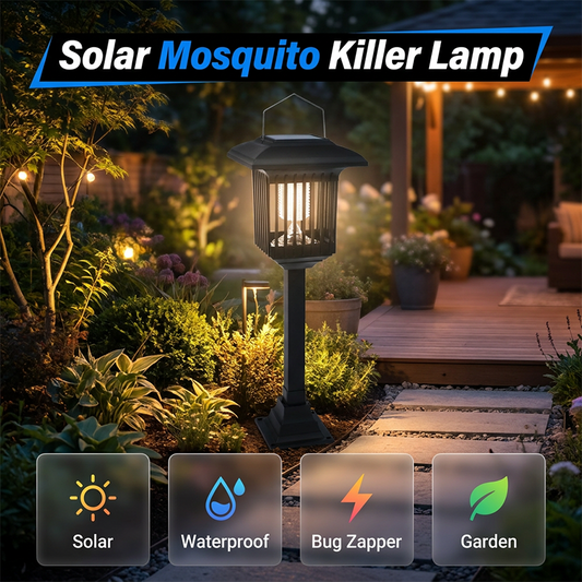 🦟☀️ PROMO FLASH 60% ! Appareil Anti-Moustiques Solaire Extérieur – Double Éclairage (Violet/Blanc), Autonomie, 4 Options, Parfait pour Jardin, Terrasse & Camping ✨