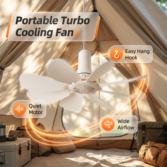 🏆DERNIER JOUR DE VENTE : 50 % DE RÉDUCTION !🔥Mini ventilateur de plafond portable avec crochet de suspension
