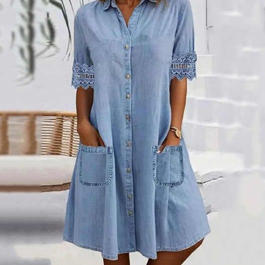 ⏰ -50% – Pour une durée limitée ! Robe en jean ample et décontractée pour femme, avec poches