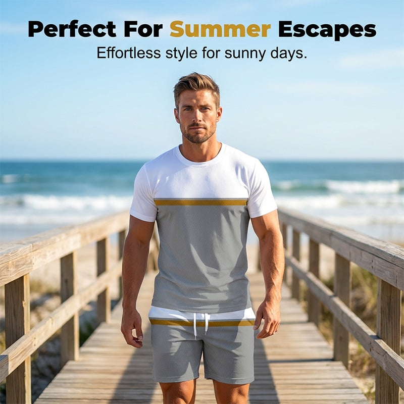 💪 PROMO LIMITÉE 50% DE RÉDUCTION ! 💥 Ensemble Sport Été Homme Color-Block – Micro-Maillet, Coupe Ergonomique, Cordon de Serrage ✨
