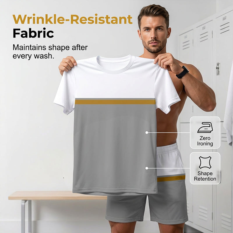 💪 PROMO LIMITÉE 50% DE RÉDUCTION ! 💥 Ensemble Sport Été Homme Color-Block – Micro-Maillet, Coupe Ergonomique, Cordon de Serrage ✨