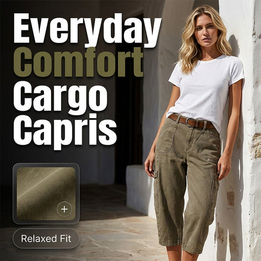 🔥👖 PROMO FLASH 55% ! Pantalons Cargo Capri Décontractés – Coupe Ample, Poches Multiples, Tissu Respirant, 6 Tailles, Idéaux Été & Quotidien 🌿