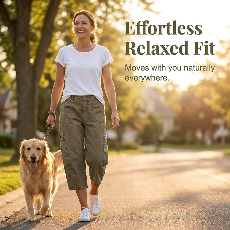 🔥👖 PROMO FLASH 55% ! Pantalons Cargo Capri Décontractés – Coupe Ample, Poches Multiples, Tissu Respirant, 6 Tailles, Idéaux Été & Quotidien 🌿